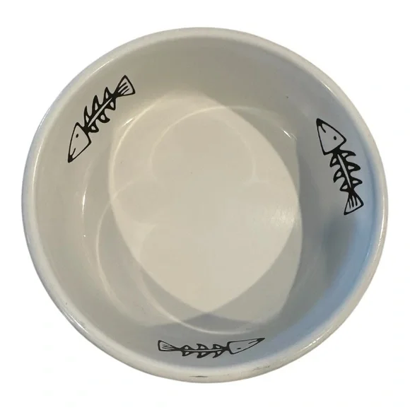 Set of Cat Food Dishes, Ceramic.  Set of 6. - Picture 6 of 7